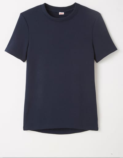 Damart - Thermolactyl T-shirt met korte mouwen, geborstelde fleece - Heren - Blauw - S