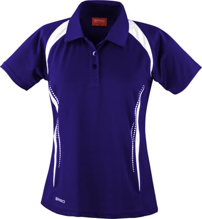 Spiro Dames/dames Sport Team Spirit Performance Polo Shirt (Marine / Wit)