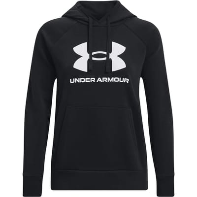 Under Armour UA Rival Fleece Big Logo HD Dames Sporttrui - Zwart - Wit