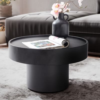 Salontafel zwart rond 60x60x36cm