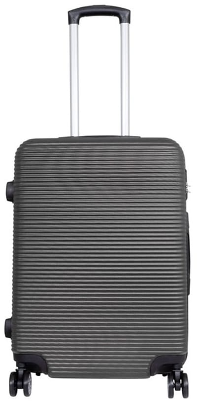 Koffer Malaga maat M - Reiskoffer met cijferslot op 4 dubbele zwenkwielen - ABS - 66 Liter - Antraciet / Zwart - ca 66x46x27 cm - Ruimbagage