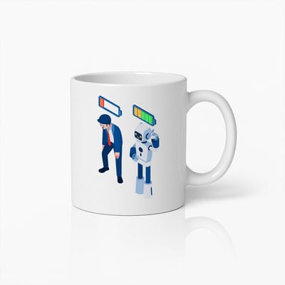 Energie Boost Humor Mok – Batterijniveau Grappig Ontwerp Koffiemok – Uniek Kantoor Cadeau 330ml