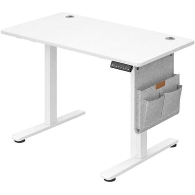 Ochama Elektrisch Zit Sta Bureau, Hoogte Verstelbaar, 120,1 x 60,1 cm, 4 Geheugenstanden, voor Thuiswerkplek, Wit