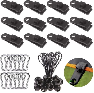 Allecto - Tentbevestigingsclips - 12 x rubberen clips - Eenvoudige