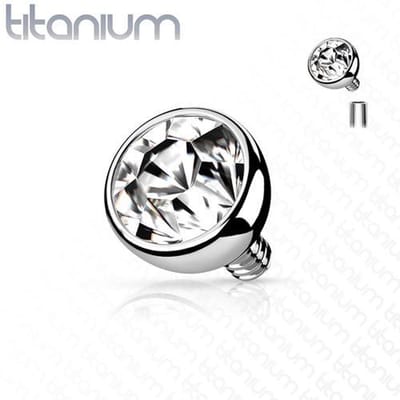 Dermal top titanium 1.2 x 2 mm wit - LMPiercings