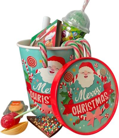 Snoep - Cadeau - Candy Bucket - Merry Christmas - Gevuld met stuksartikelen - Cadeauverpakking