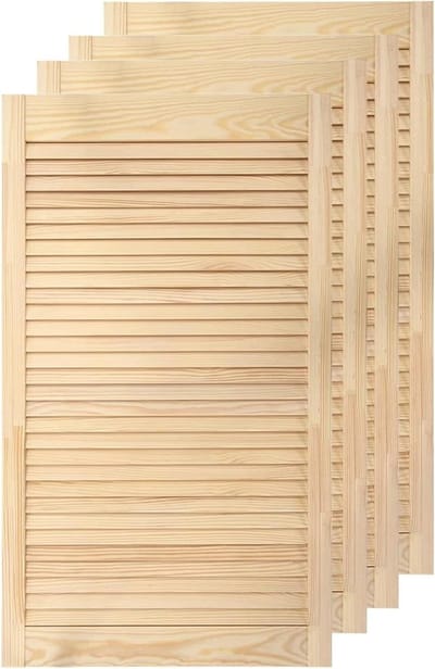 Lamellendeuren - Kastdeuren Houten Deuren - Luchtcirculatie Verbeteren - Massief Grenenhout - 99.3 x 49.4 cm - Bruin