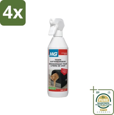 HG Tegen Kattenbakgeur 500 ml - Voordeelverpakking - 4 stuks - Kattenbak reiniging - Kattenbak schoonmaken
