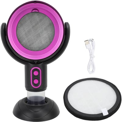 Desktop afzuigkap, 2 snelheden, negatieve ionen, USB-aangedreven, draagbare keukenventilator voor appartementen, 5V purple