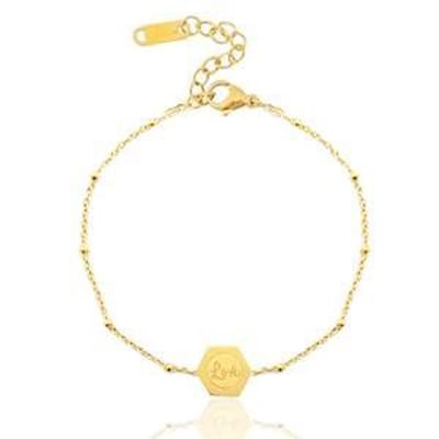 Schakelarmbandje Love Goud (RVS)