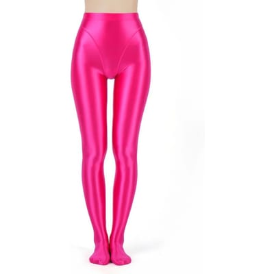 Sexy Strakke Panty's Dames Olie Glanzend Yoga Slim Shaping Pant Elastische Leggings Dans Zanger Reflecterende Kousen Ds Nachtclub L pink