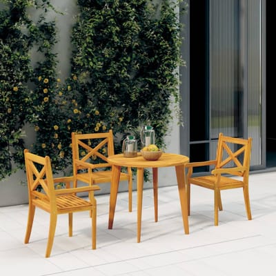 vidaXL - Tuinstoelen - 3 - st - massief - acaciahout