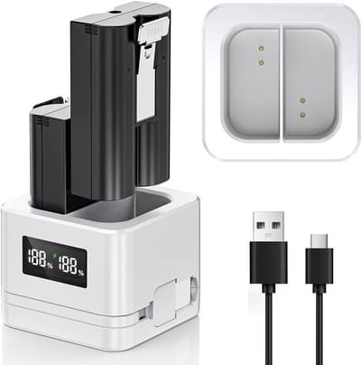 Vervangende Batterij Set - Oplaadbare Accu's - Camera Beveiliging - Met Digitale Lader - 6040mAh Capaciteit