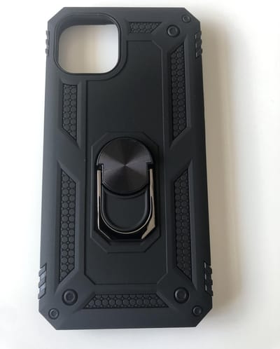 Hybrid Armor Backcover met Kickstand Ring – Geschikt voor Apple iPhone 13 & 14 – Zwart