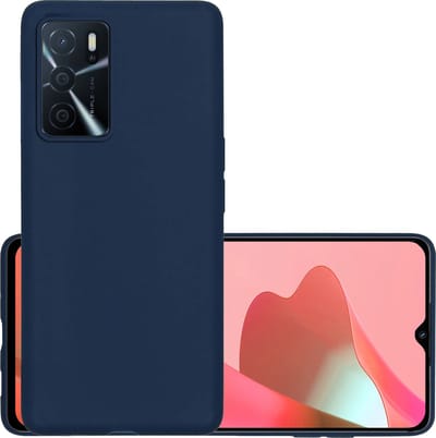 Hoesje - Geschikt voor OPPO A16s - Sterk & Shockproof - Hoes Cover - Siliconen Case - Donkerblauw