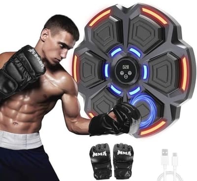Muziek Boksmachine voor Volwassenen - Bluetooth Boksen Trainer met LED Verlichting, 9 Modi & 9 Snelheden