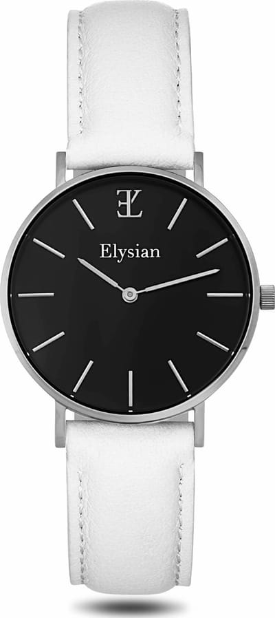 Elysian Horloge Dames Zilver - 36mm - Leren Band - 5ATM Waterdicht - Cadeau voor vrouw