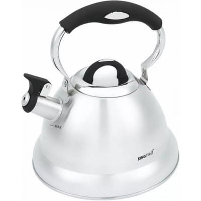 Kinghoff 1659 - Traditionele fluitketel - 3,1 liter - Zilverkleur