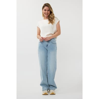 EsQualo Blouse R-neck Satin Look Off White Größe: 34 | Blusen Outlet | Damen | Weiß