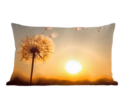Sierkussens - Kussentjes Woonkamer - 50x30 cm - Paardenbloem - Zon - Zonsondergang
