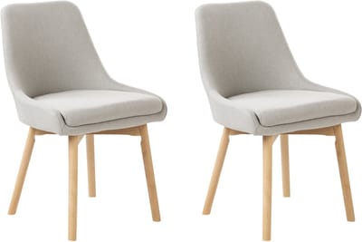 MELFORT - Eetkamerstoel set van 2 - Lichtgrijs - Polyester