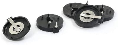 Knoopcel Batterijhouder - CR2430 Houder - Elektronica Reparatie - 2 Klemmen Ontwerp - 5 Stuks - Zwart