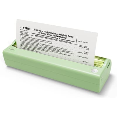 PeriPage A4-papierprinter Directe thermische overdracht Draadloze printer Mobiel 210 mm Mini mobiele foto groen