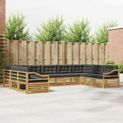 vidaXL - Buiten - bank - set - 9 - st - Wit - en - antracietkleurig