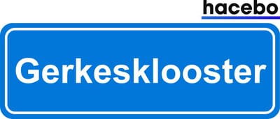 Hacebo - Plaatsnaam Sticker - 29x10 CM - Gerkesklooster sticker - Verkeersborden sticker - grappige cadeaus - Gerkesklooster