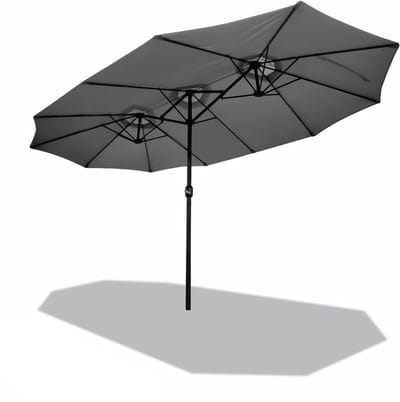 DnA® Zweefparasol Met Voet - Zweefparasol - Zweefparasols - Donkergrijs - 460cm x 460cm x 249cm