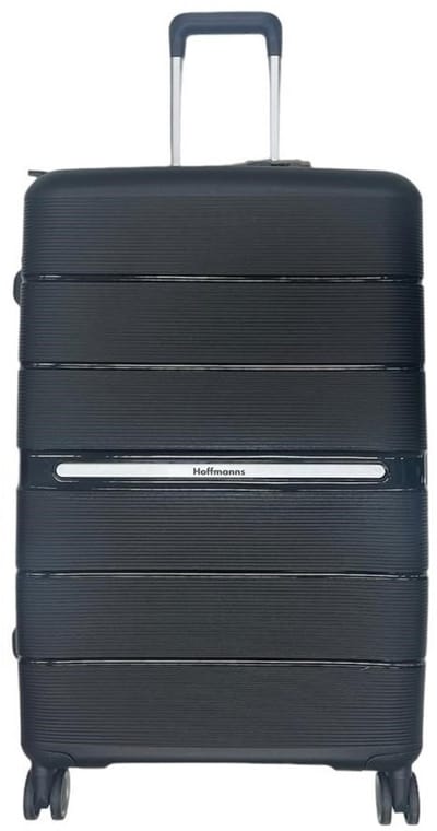 Violet Ruimbagage Koffer L – afm. 76x52x30 cm - PP Harde Koffer – 4 dubbele zwenkwielen – TSA Slot - 105L - Zwart