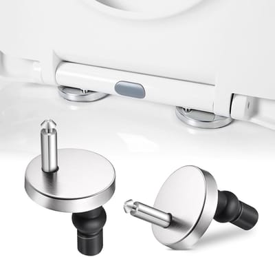 Vervangingsset voor toiletzittingscharnieren - Toiletzittingscharnierbeugel - Vervangend toiletzittingscharnier - Roestvrij staal - Set van 2 stuks - Universele montagehardware - Inclusief expansieschroeven