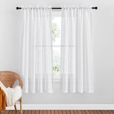 Dailygoods- Gordijnen Halfdoorzichtig 2 Stuks - Gordijnen voor Privacy - Zonlichtfilterend - Ademend - Elegant - Afmeting B 52" x D 63 - Voilegordijnen