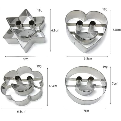 4 stuks roestvrijstalen koekjesvormen bakken cakevormen koekjesvormer keukengereedschap 4pcs