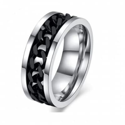Ring- RVS-MT 12- Kabel-Zilverkleur-Zwart - Charme Bijoux