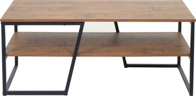 Salontafel MCW-A27, woonkamertafel bijzettafel sofatafel, metalen legplank 3D structuur 46x110x60cm, wild eiken look