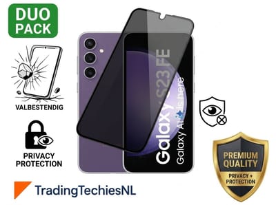 Privacy Screen Protector Galaxy S23 FE – 2 Stuks Duo Pack – Anti-Spy Beschermglas, 9H Gehard Glas, Anti-Spy, Krasbestendig, Case-Friendly