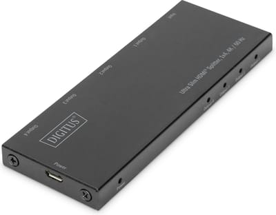Digitus DS-45323 4 poorten HDMI-splitter LED-weergave, Met metalen behuizing, Ultra HD-geschikt 4096 x 2160 Pixel Zwart