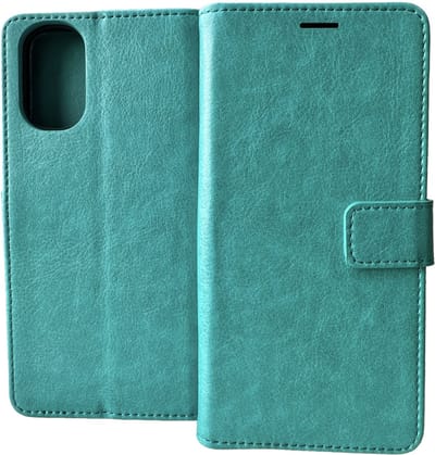 Portemonnee Bookcase Hoesje Geschikt voor: Motorola Moto E32 / E32s - Mint groen