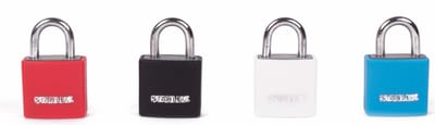 Stahlex Lichtgewicht aluminium hangslot - 20 mm - gekleurde sleutelhoesjes - 2 sleutels