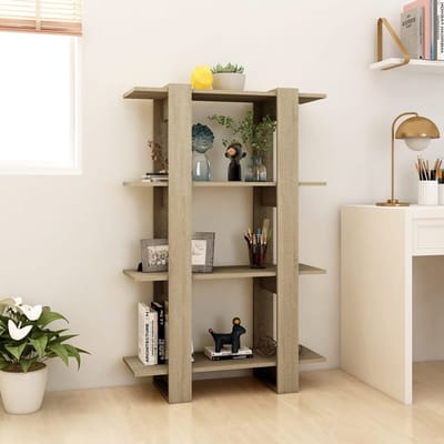 vidaXL - Boekenkast/kamerscherm - 80x30x123,5 - cm - sonoma - eikenkleurig