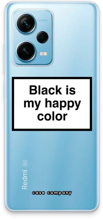 Case Company® - Hoesje geschikt voor Xiaomi Redmi Note 12 Pro Plus hoesje - Black is my happy color - Soft Cover Telefoonhoesje - Bescherming aan alle Kanten en Schermrand