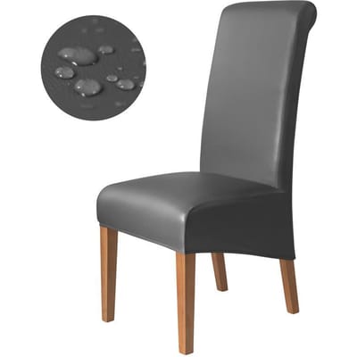 Waterbestendige PU Grotere Schuine Stoelhoes Technisch Doek Imitatieleer Thuisgebruik Hotel Eetkamerstoelhoes Stofbestendig Hoge Rug Stoelhoes 15*15*7 cm zwart