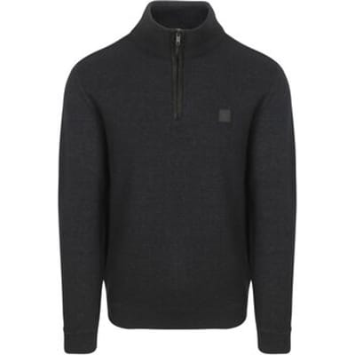 Petrol Industries - Heren Gebreide Half-Zip Trui Helena - Zwart - Maat M