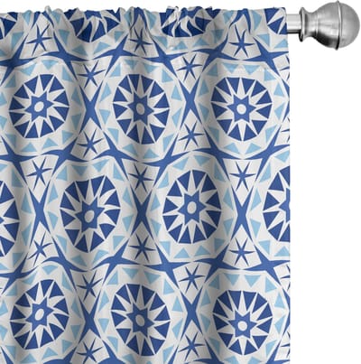 ABAKUHAUS Blauwe Mandala Gordijnen – 2x75x225 cm – Royal Marine