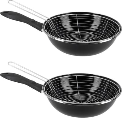 Magefesa Frituurpan - Set van 2x stuks - 3L - voor alle warmtebronnen - D26 cm - inclusief inductie