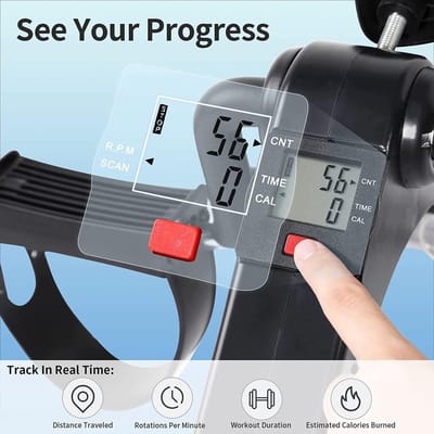 Thijox - EVOLAND Pedaaloefenaar - Opvouwbare Mini-Hometrainer - Arm- en Beenpedaalmachine met LCD-Scherm - Draagbare Fitness voor Thuis en Kantoor - V