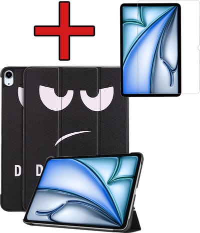 Hoesje - Geschikt voor Apple iPad Air (2024/2025/2026) - 11 inch - Met Screenprotector - Hardcover Book Case - Trifold Bookcase Hoes - Hard Cover - Tablethoes - Don't Touch Me
