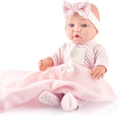 Realistische babypoppen speelset 30 cm met fopspeen, fles en deken voor peuters vanaf 3 jaar
