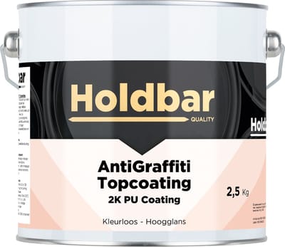 Holdbar Anti Graffiti Topcoating Hoogglans 2,5 Kg - Maakt Graffiti Verwijderbaar - Graffiti Verwijderen - Glashelder - Transparant - Vrijwel onzichtbaar